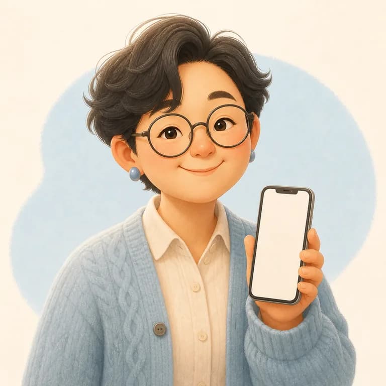 Fictional illustrated persona: Jordan, an independent consultant holding a phone.